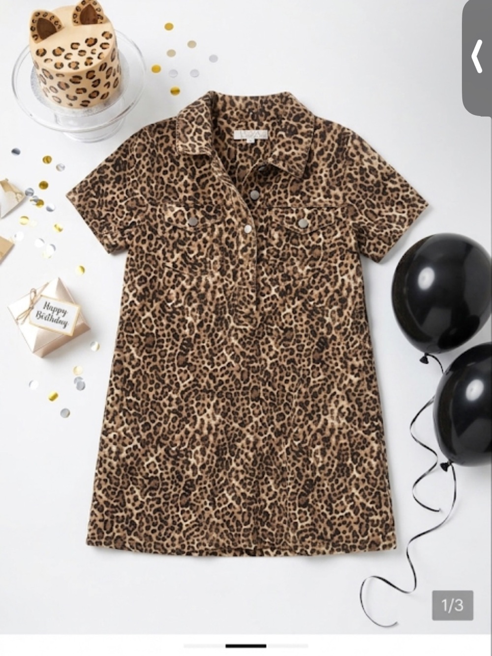 LOFT Leopard Print Short-Sleeve Polo Dress - Brown ptp 20